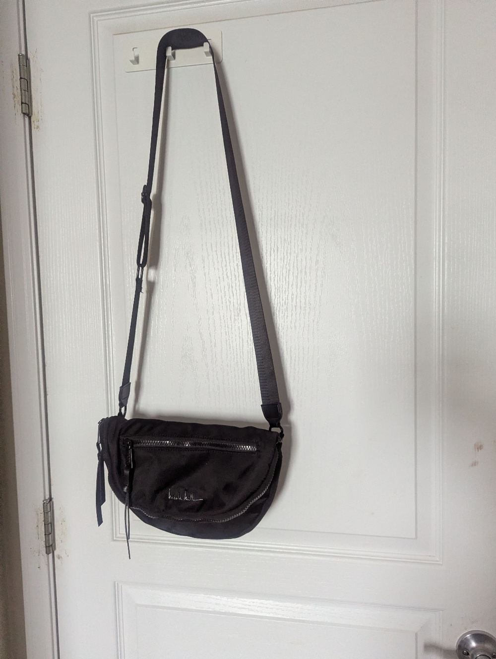 Nicole Miller Black Nylon Crossbody Bag